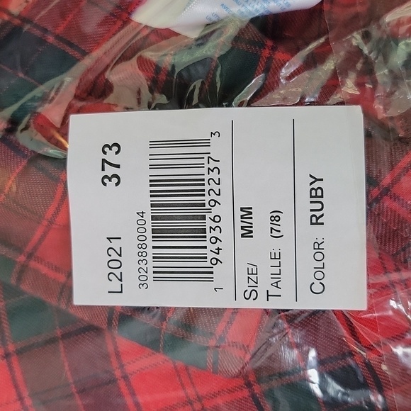 Boys size medium red & black plaid flannel pajamas long sleeve shirt long pants - Picture 5 of 5